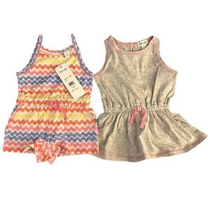 Splendid sleeveless dress and romper set- baby size 0-3 months.
